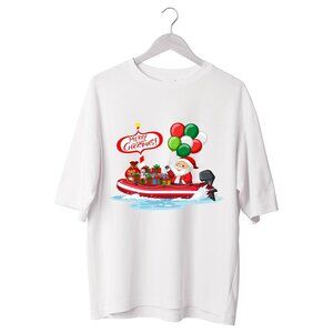 Santa on a Boat Christmas T-Shirt